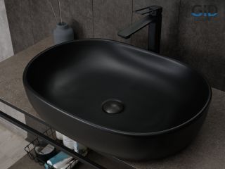 Раковина Gid Bm9026a 53369 накладная черная матовая 60x40x15